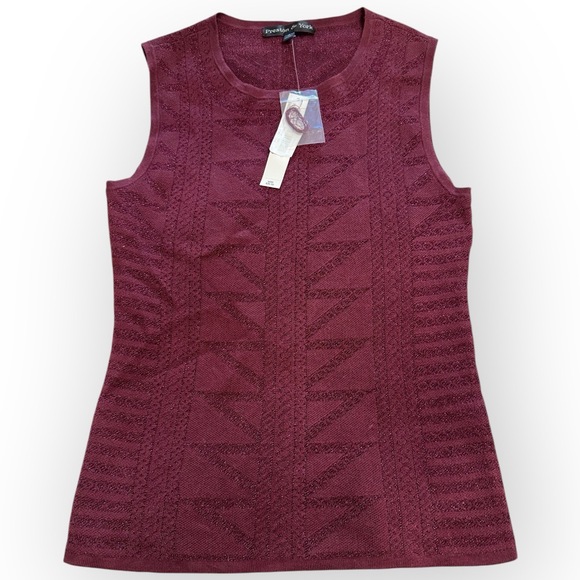 Preston & York Sweaters - Preston & York Women’s Metallic Geometric Sweater Tank Top – Size Small - P47